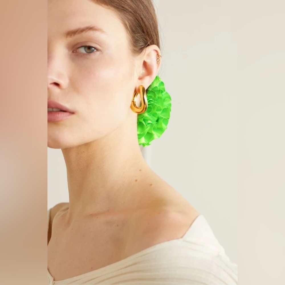 SOLD Maryam Nassir Zadeh carnation scrunchie neon green